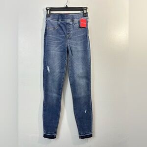 NWT SPANX distressed denim legging medium wash size XS